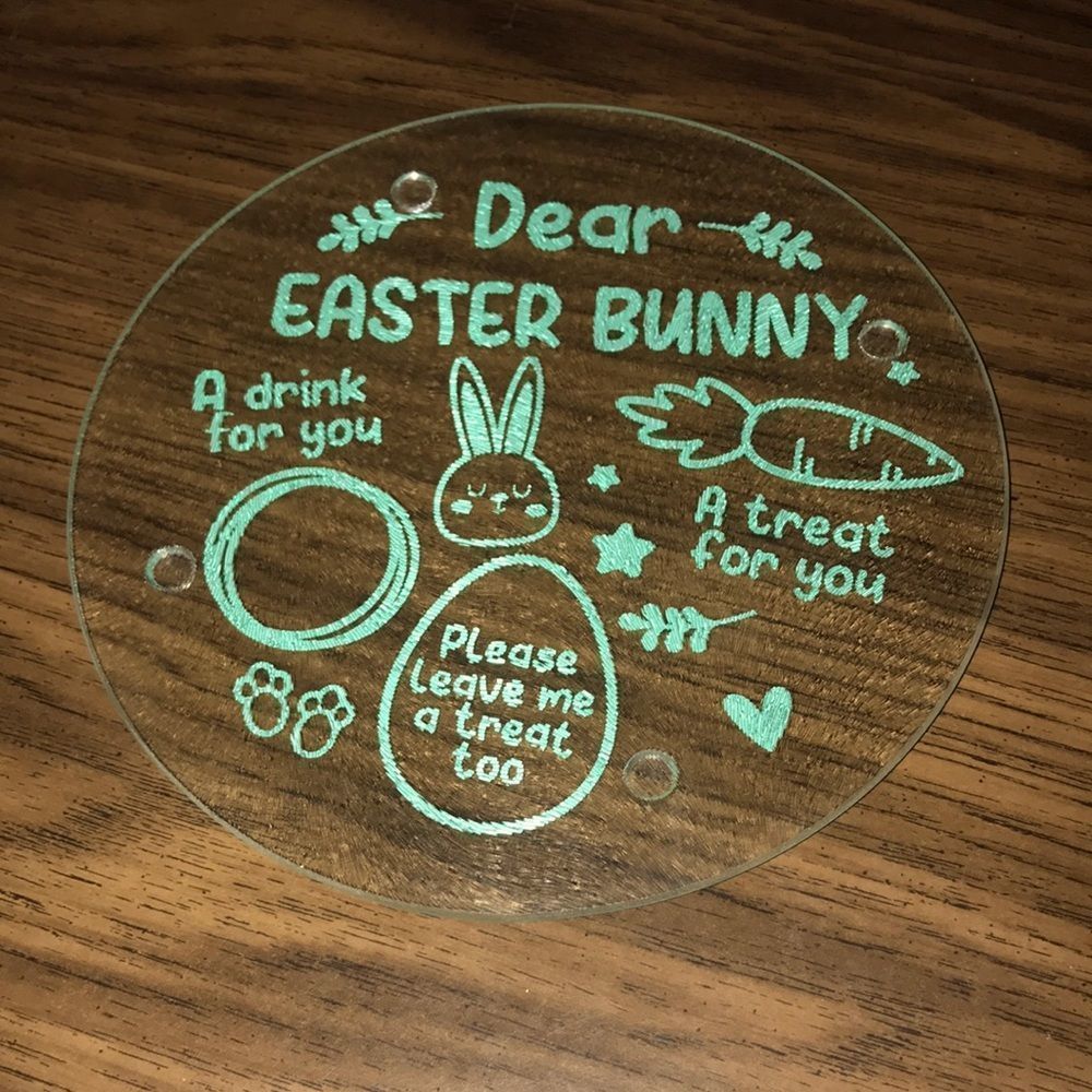 Easter Glass Cutting Board for Easter Bunny Treats
